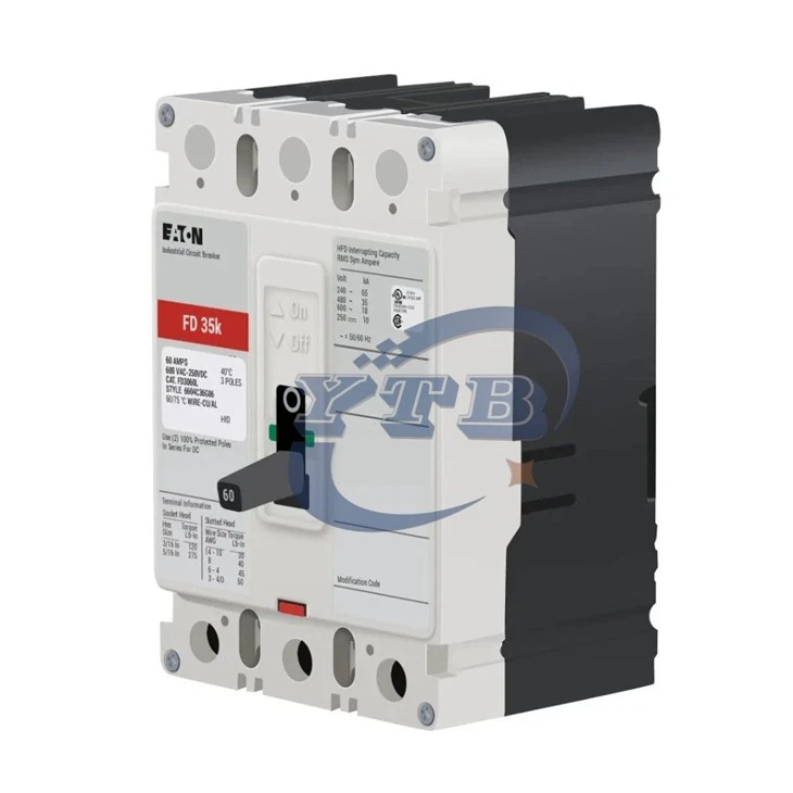 Eaton FD3060 F-Frame 3P 60A Molded Case Circuit Breaker factory Eaton FD3060 F-Frame 3P 60A Molded Case Circuit Breaker factory