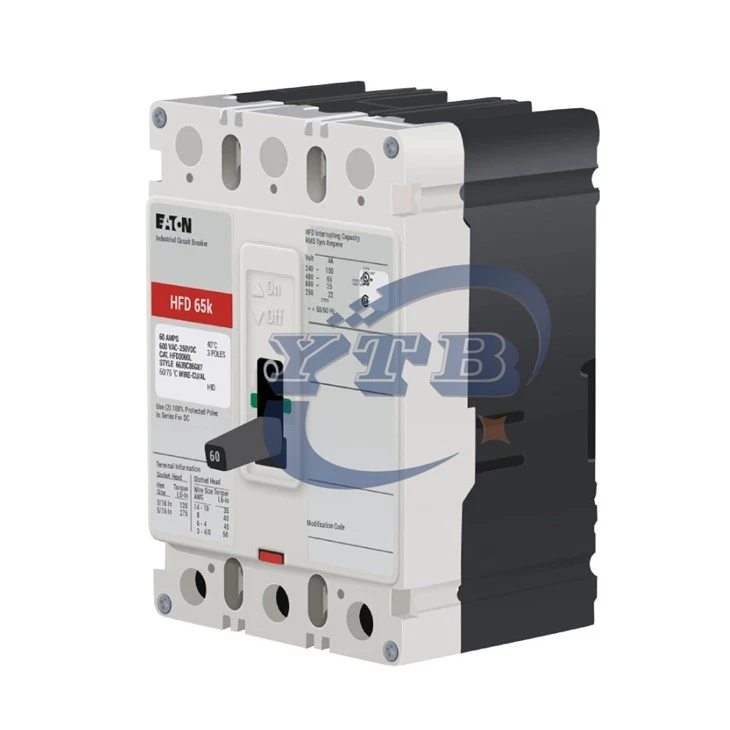 Eaton HFD3060L 3P 60A HFD Molded Case Circuit Breaker F Frame MCCB