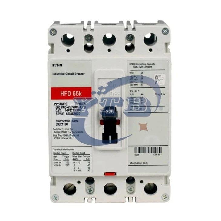 Eaton HFD3225L Series C F-Frame 3P 225A Molded Case Circuit Breaker suppliers Eaton HFD3225L Series C F-Frame 3P 225A Molded Case Circuit Breaker suppliers